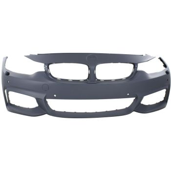 BMW BMW 4 (2DOORS/CONV)  FRONT BUMPER COVER PRIMED (W/M SPORT) W/ WASHER W/ PK SENSOR W/PK ASSIST OEM#51118060887 2014-2020 PL#BM1000344