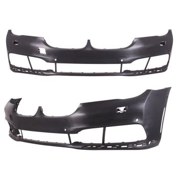 BMW BMW 7 SERIES HYBRID  (740e/745e) FRONT BUMPER COVER PRIMED (W/WASHER)(W/ 6 SENSOR)(WO/TOW)(WO/M PKG)**CAPA** OEM#51117402817 2017-2019 PL#BM1000451C