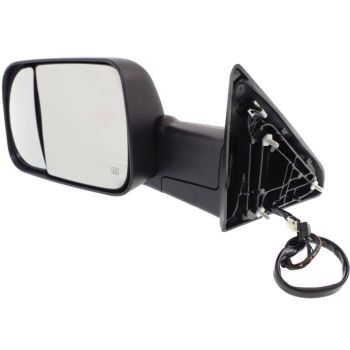 DODGE TRUCKS & VANS DODGE/PU  (R2500/3500) DOOR MIRROR LEFT (Driver Side) PWR/HTD/SIGNAL/PUDDLE (DUAL GLASS)(TEXT BLACK)(W/TOW PKG) OEM#68143805AB 2012 PL#CH1320333