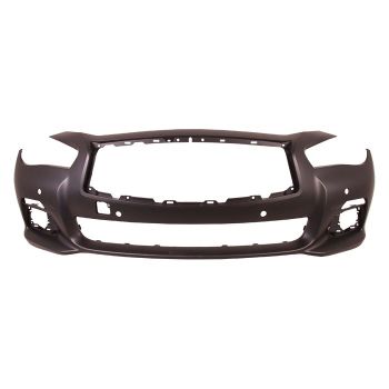INFINITI Q50 FRONT BUMPER COVER PRIMED (W/ SENSOR)(WO/SPORT) **CAPA** OEM#620224HC0H 2014-2017 PL#IN1000257C