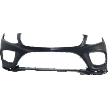 MERCEDES-BENZ GLE-CLASS SUV PLUG-IN (166) FRONT BUMPER COVER PRIMED (W/SPORT PKG)(W/ACTIVE PK ASSIST)**CAPA** OEM#16688516389999 2016-2018 PL#MB1000498C
