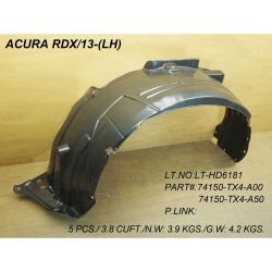 ACURA RDX FENDER LINER LEFT (Driver Side) WO/INSULATION FOAM OEM#74150TX4A00-PFM 2013-2015 PL#AC1248129-PFM