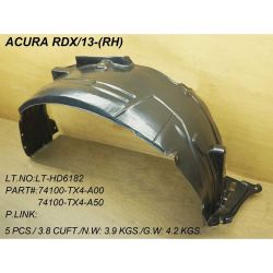 ACURA RDX  FENDER LINER RIGHT (Passenger Side) WO/INSULATION FOAM OEM#74100TX4A00-PFM 2013-2015 PL#AC1249129-PFM