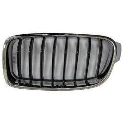 BMW BMW 3 (SEDAN)  GRILLE LEFT (Driver Side) CHROME FRAME /BLACK INNER( 8 BAR)(SPORT/M SPORT) OEM#51137260497 2013-2018 PL#BM1200236