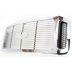 FORD TRUCKS & VANS FORD/PU (F250/350/450/550) Super Duty GRILLE CHROME/BLACK (XLT/OUTLAW/LARIAT)(W/ CHROME PKG)(W/BILLET DESIGN) OEM#6C3Z8200AAA 2005-2007 PL#FO1200459