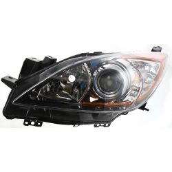 MAZDA MAZDA3 HEAD LAMP LEFT (Driver Side) (HALOGEN)(CHR PROJECTOR RING) OEM#BBM4510L0K 2010-2013 PL#MA2518130