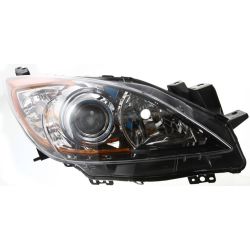 MAZDA MAZDA3 HEAD LAMP RIGHT (Passenger Side) (HALOGEN)(CHR PROJECTOR RING) **CAPA** OEM#BBM4510K0K 2010-2013 PL#MA2519130C