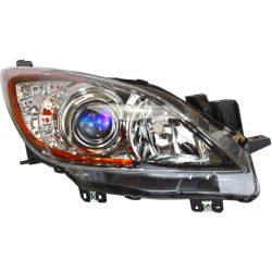 MAZDA MAZDA3 HEAD LAMP RIGHT (Passenger Side) (HALOGEN)(BLUE PROJECTOR RING)(SKYACTIV) **CAPA** OEM#BFD1510K0D 2012-2013 PL#MA2519143C