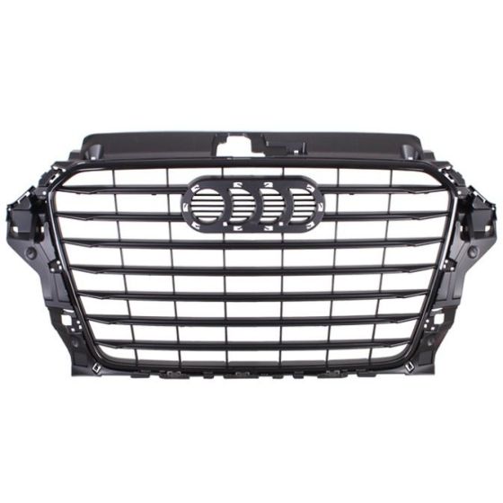AUDI A3 SEDAN  GRILLE BLACK W/BLACK MLDG OEM#8V5853651BCKA 2015-2016 PL#AU1200135