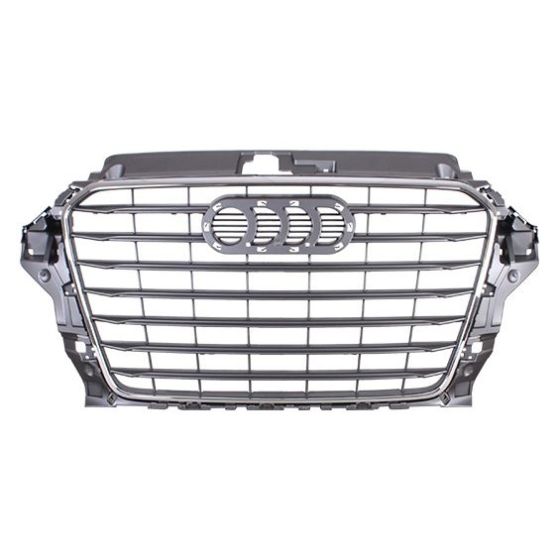 AUDI A3 SEDAN  GRILLE DK-GRAY W/CHROME MLDG OEM#8V5853651B1QP 2015-2016 PL#AU1200136