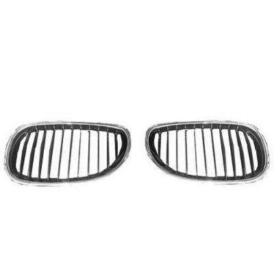 BMW BMW 5 SERIES (WAGON) GRILLE LEFT (Driver Side) CHROME FRAME & CHR/BLK INNER OEM#51137065701 2006-2010 PL#BM1200140