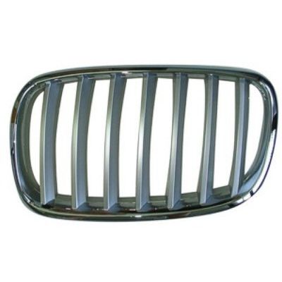 BMW BMW X6 E71 GRILLE LEFT (Driver Side) CHR/SLV (TO OEM#51137185223 2008-2012 PL#BM1200182
