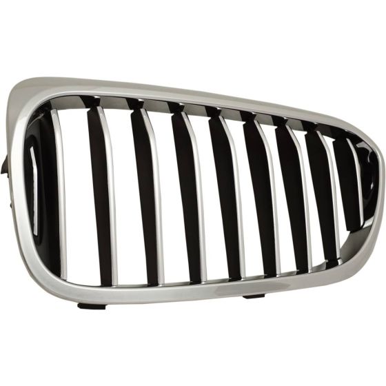 BMW BMW 5 SERIES (SEDAN) GRILLE LEFT (Driver Side) CHROME/BLACK (WO/M PKG)(WO/NIGHT VISION)(WO/LUXURY) OEM#51137383519 2017-2020 PL#BM1200296