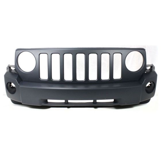 JEEP PATRIOT FRONT BUMPER COVER PRIMED (W/FOG)(WO/Tow Hooks)**CAPA** OEM#68021299AB 2007-2010 PL#CH1000893C