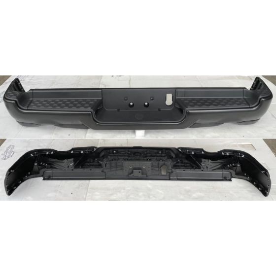 DODGE TRUCKS & VANS DODGE/PU  (R1500) REAR STEP BMP ASSY BLACK/PTM (WO/PK SENSOR)(DUAL EXHAUST) OEM#68404438AB-PFM 2019-2022 PL#CH1103139