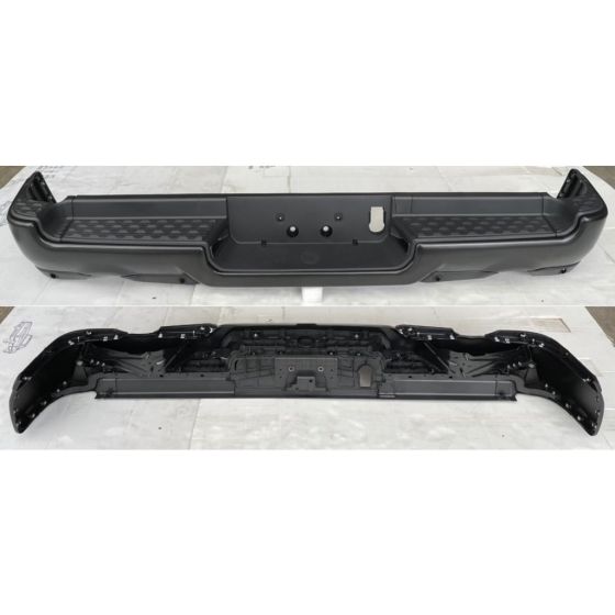 DODGE TRUCKS & VANS DODGE/PU (R1500) REAR STEP BMP ASSY BLACK/PTM (W/4 PK SENSOR)(DUAL EXHAUST) OEM#68404438AB-PFM 2019-2022 PL#CH1103140