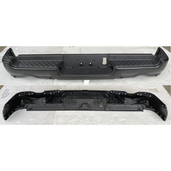 DODGE TRUCKS & VANS DODGE/PU  (R1500) REAR STEP BMP ASSY BLACK/PTM (W/6 SENSOR)(W/ADVANCE PARK ASSIST)(DUAL EXHAUST) OEM#68404438AB-PFM 2019-2022 PL#CH1103141