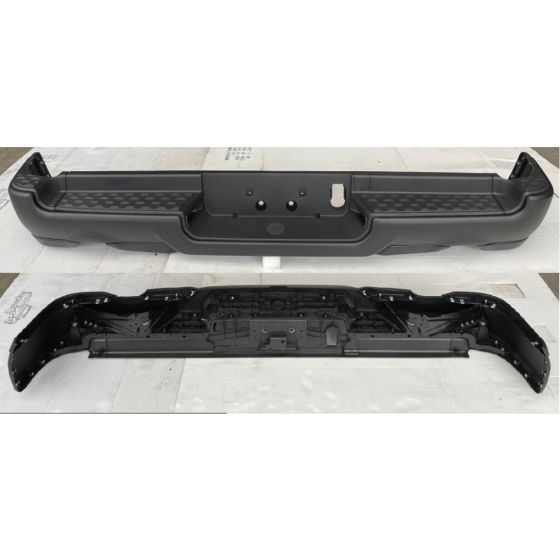 DODGE TRUCKS & VANS DODGE/PU  (R1500) REAR STEP BMP ASSY TXT-BLACK (WO/PK SENSOR)(DUAL EXHAUST)(REBEL) OEM#68404446AB-PFM 2019-2022 PL#CH1103142