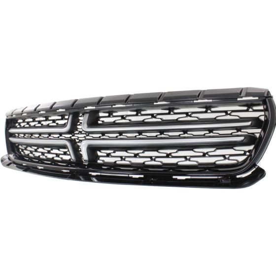 DODGE CHARGER GRILLE GLOSS-BLACK W/SATIN NICKEL CHROME (WO/HOOD SCOOP) OEM#5PP34SZ7AB 2015-2023 PL#CH1200391