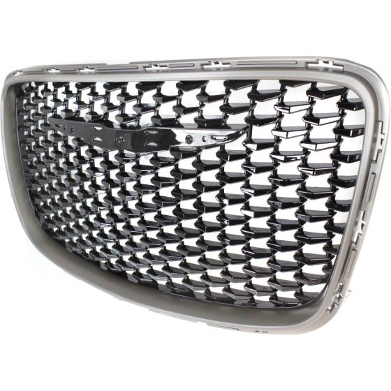 CHRYSLER 300 GRILLE SILVER/GLOSS BLACK (ALLOY) OEM#6DF46DX8AB 2015-2021 PL#CH1200397