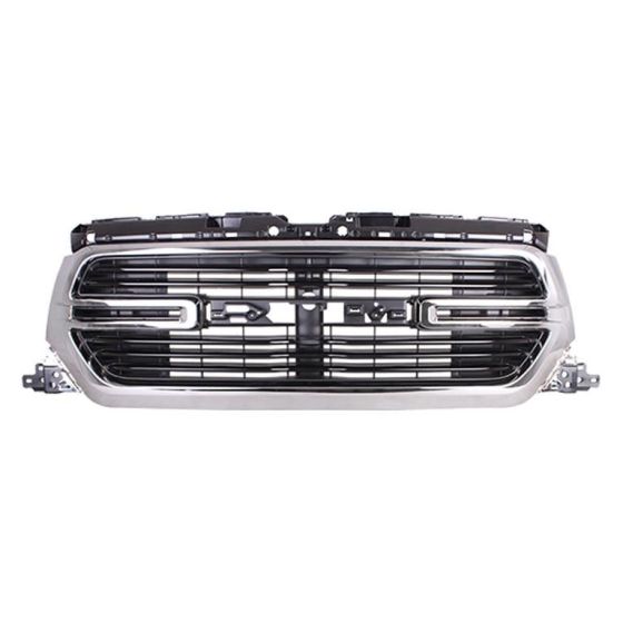 DODGE TRUCKS & VANS DODGE/PU (R1500) GRILLE BLACK BAR W/CHROME SURROUND (WO/CAMERA)(BIG HORN) OEM#68404863AF 2019-2022 PL#CH1200428