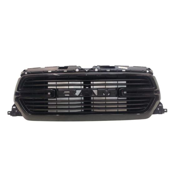 DODGE TRUCKS & VANS DODGE/PU (R1500) GRILLE BLACK BAR W/PTM SURROUND (WO/CAMERA)(LARAMIE W/SPORT PKG) OEM#68404965AE 2019-2022 PL#CH1200429