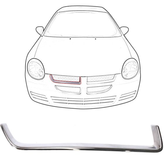 DODGE NEON/SX 2.0 GRILLE MLDG UPPER RIGHT (Passenger Side) CHROME OEM#5303562AB 2003-2005 PL#CH1202100
