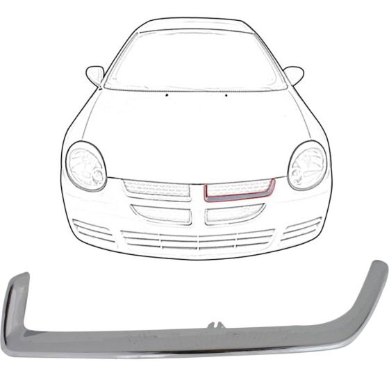 DODGE NEON/SX 2.0  GRILLE MLDG UPPER LEFT (Driver Side) CHROME OEM#5303563AB 2003-2005 PL#CH1202101