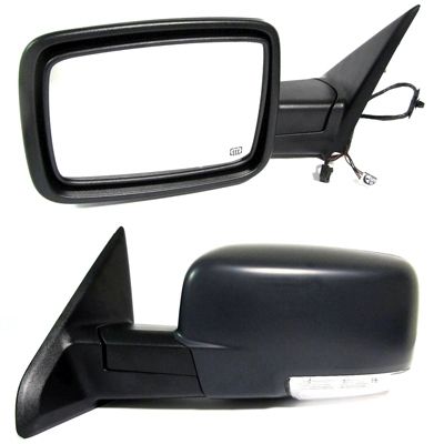 DODGE TRUCKS & VANS DODGE/PU  (R1500) DOOR MIRROR LEFT (Driver Side) PWR/HTD/SIGNAL/PUDDL (WO/TOW)(WO/DIMMING)(BLACK) OEM#1QL211XRAF 2010-2012 PL#CH1320346