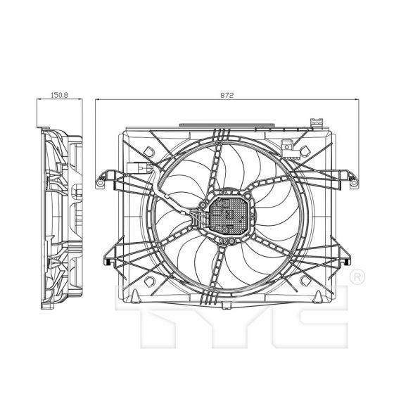 DODGE TRUCKS & VANS DODGE/PU (R1500) RADIATOR & A/C FAN ASSY (3.6/5.7L)(SINGLE FAN) OEM#68275634AD 2019-2022 PL#CH3115199