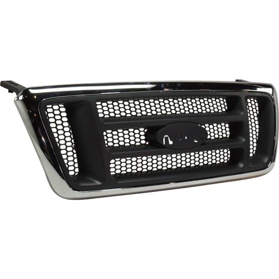 FORD TRUCKS & VANS FORD/PU (F150 EXC HERITAGE) GRILLE CHROME FRAME/ BLACK BAR/BLACK HONEYCOMB (XL/XLT) OEM#4L3Z8200AA 2004 PL#FO1200413