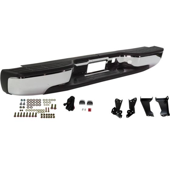 GM TRUCKS & VANS SIERRA/PU (GMC) (07 OLD STYLE) REAR STEP BUMPER ASSEMBLY CHROME W/MTG KIT (Fleetside)(1500) OEM#12496085 1999-2007 PL#GM1103122