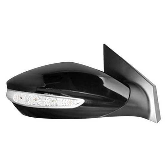 HYUNDAI SONATA HYBRID  DOOR MIRROR RIGHT (Passenger Side) PWR/HTD/SIGNAL (TXT-BLACK BASE)(PTM) OEM#876204R030 2011-2015 PL#HY1321223