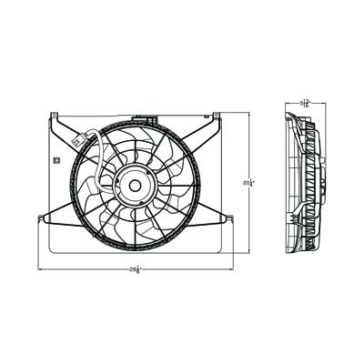 HYUNDAI SONATA RADIATOR & A/C FAN ASSEMBLY (2.4L)(SINGLE FAN) OEM#253800A170 2009-2010 PL#HY3115134