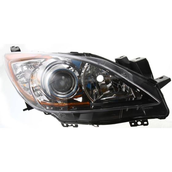 MAZDA MAZDA3 HEAD LAMP RIGHT (Passenger Side) (HALOGEN)(CHR PROJECTOR RING) **CAPA** OEM#BBM4510K0K 2010-2013 PL#MA2519130C