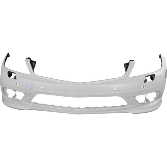 MERCEDES-BENZ C-CLASS SEDAN (204)  FRONT BUMPER COVER PRIMED (SPORT)(WO/CHROME MLD)(W/ WASH)(W/SEN)(EXC C63) **CAPA** OEM#2048857825 2008-2010 PL#MB1000343C