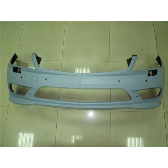 MERCEDES-BENZ C-CLASS SEDAN (204)  FRONT BUMPER COVER PRIMED (SPORT)(W/WASH)(W/ SEN)(EXC C63)(LED DRL) OEM#2048853038 2011 PL#MB1000423