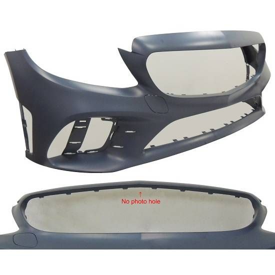 MERCEDES-BENZ C-CLASS SEDAN FRONT BUMPER COVER PRIMED (C300 W/AMG)(WO/ACTIVE PK ASSIST)(WO/SURROUND VIEW) OEM#20588022059999 2019-2021 PL#MB1000572
