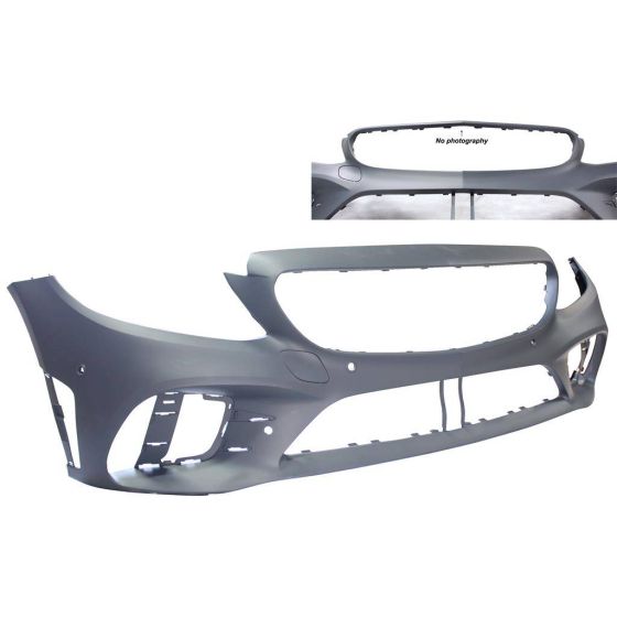 MERCEDES-BENZ C-CLASS SEDAN FRONT BUMPER COVER PRIMED (C300 W/AMG)(W/ACTIVE PK ASSIST)(WO/SURROUND VIEW) OEM#20588023059999 2019-2021 PL#MB1000573