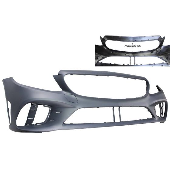 MERCEDES-BENZ C-CLASS SEDAN  FRONT BUMPER COVER PRIMED (C300 W/AMG)(WO/ACTIVE PK ASSIST)(W/SURROUND VIEW) OEM#20588024059999 2019-2021 PL#MB1000574