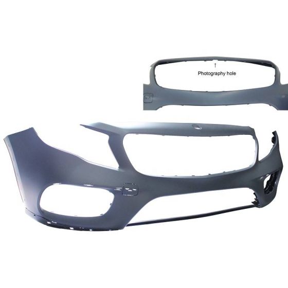 MERCEDES-BENZ GLA-CLASS  FRONT BUMPER COVER PRIMED (WO/SENSOR)(W/NIGHT PKG)(GLA45) OEM#15688097019999 2018-2019 PL#MB1000585