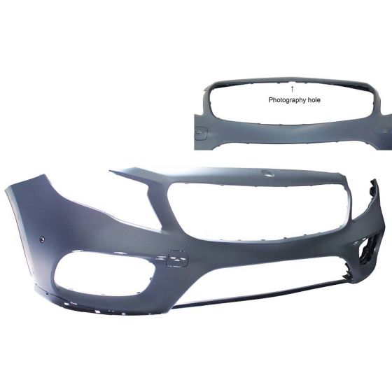 MERCEDES-BENZ GLA-CLASS  FRONT BUMPER COVER PRIMED (W/SENSOR)(W/NIGHT PKG)(GLA45) OEM#15688099019999 2018-2019 PL#MB1000587