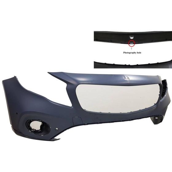 MERCEDES-BENZ GLA-CLASS  FRONT BUMPER COVER PRIMED (GLA250 WO/AMG)(W/SENSOR)(W/CAMERA) OEM#15688034019999 2018-2020 PL#MB1000601