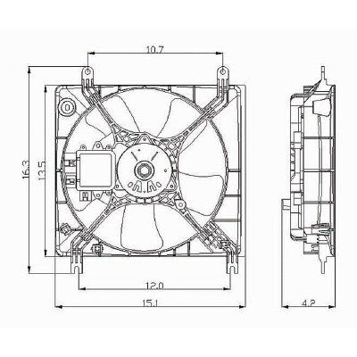 CHRYSLER SEBRING/COUPE  RADIATOR FAN ASSY ( 4 & 6 CYL ) OEM#MR373149-PFM 2001-2005 PL#MI3115107